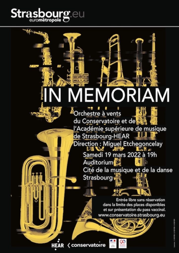 In Memoriam concert de l'Orchestre à vents du Conservatoire et de la HEAR direction Miguel Etchegoncelay