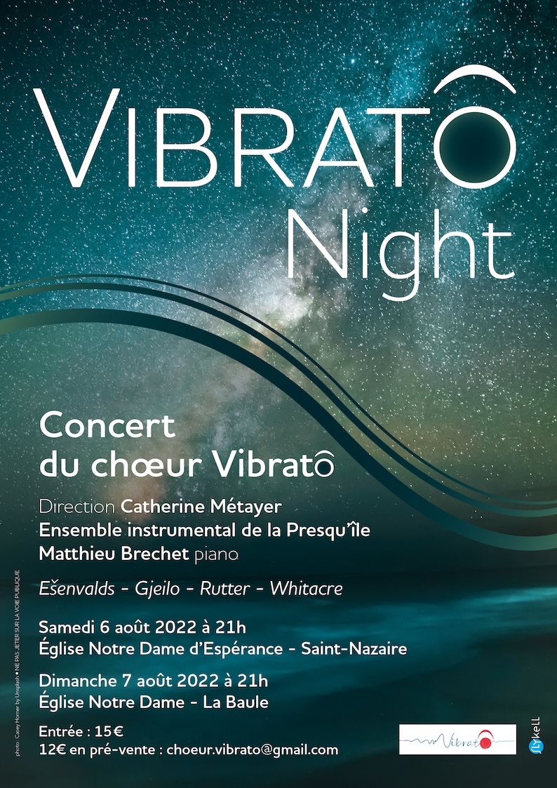 affiche pour le concert du Chœur Vibrato de La Baule