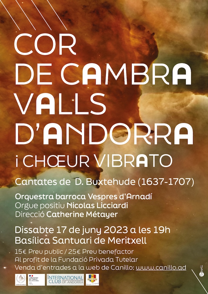 Affiche du concert du Cor de Cambra Valls d'Andorra et du Chœur Vibrato.