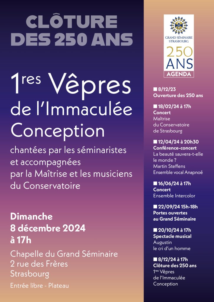 Affiche pour les 250 ans du Grand séminaire de Strasbourg