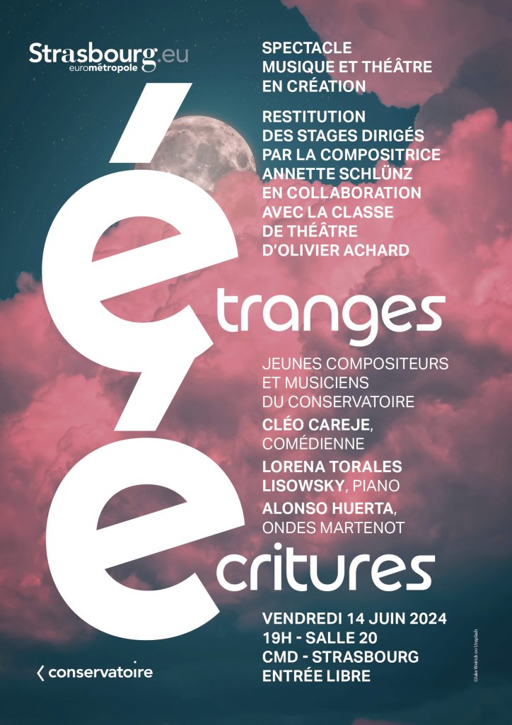 Affiche "Étranges écriture", Conservatoire de Strasbourg