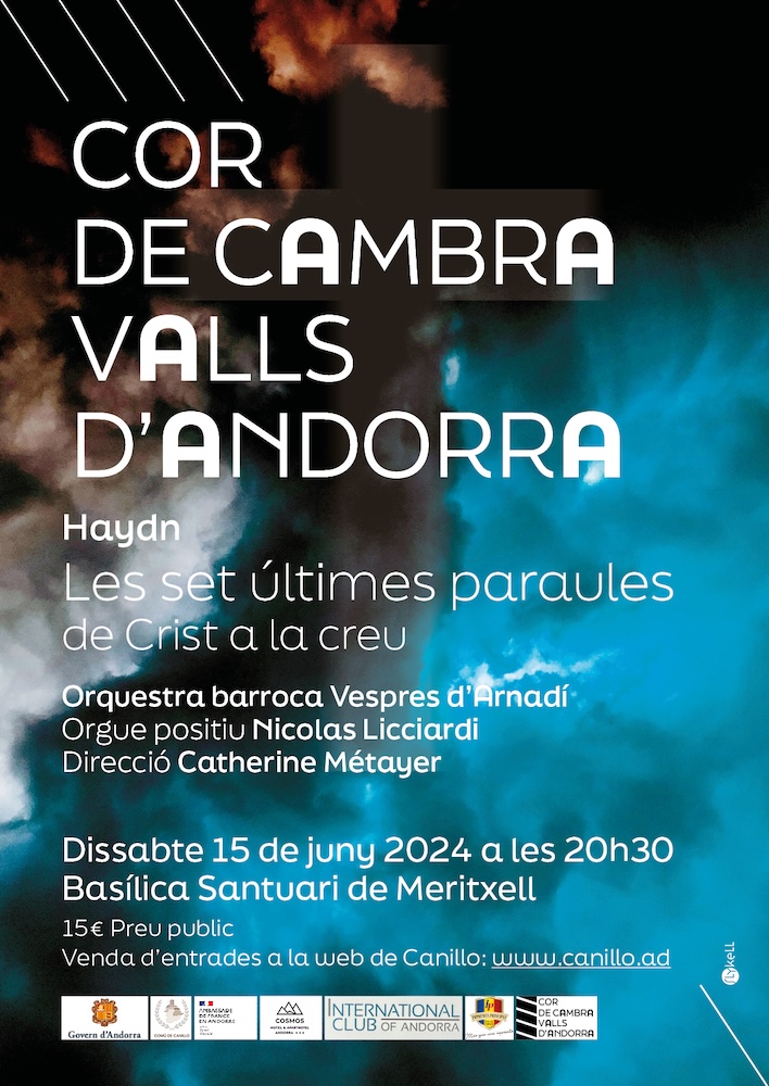 Affiche de concert pour le Cor de Cambra Valls d'Andorra. Haydn Les sept dernières paroles du Christ en croix