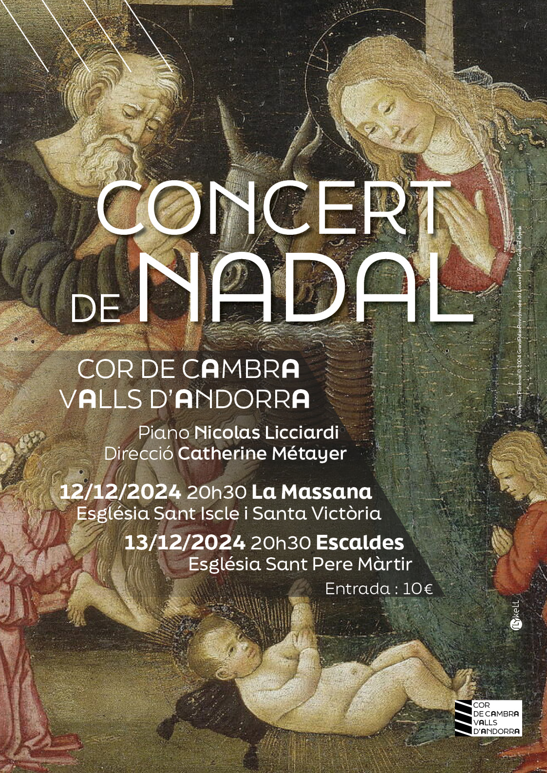 Affiche du concert de Noël du Cor de Cambra valls d'Andorra