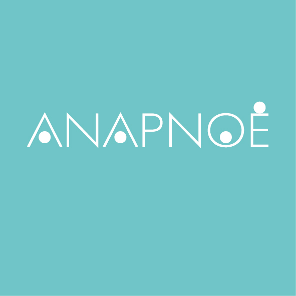 Logo Anapnoé blanc sur fond bleu
