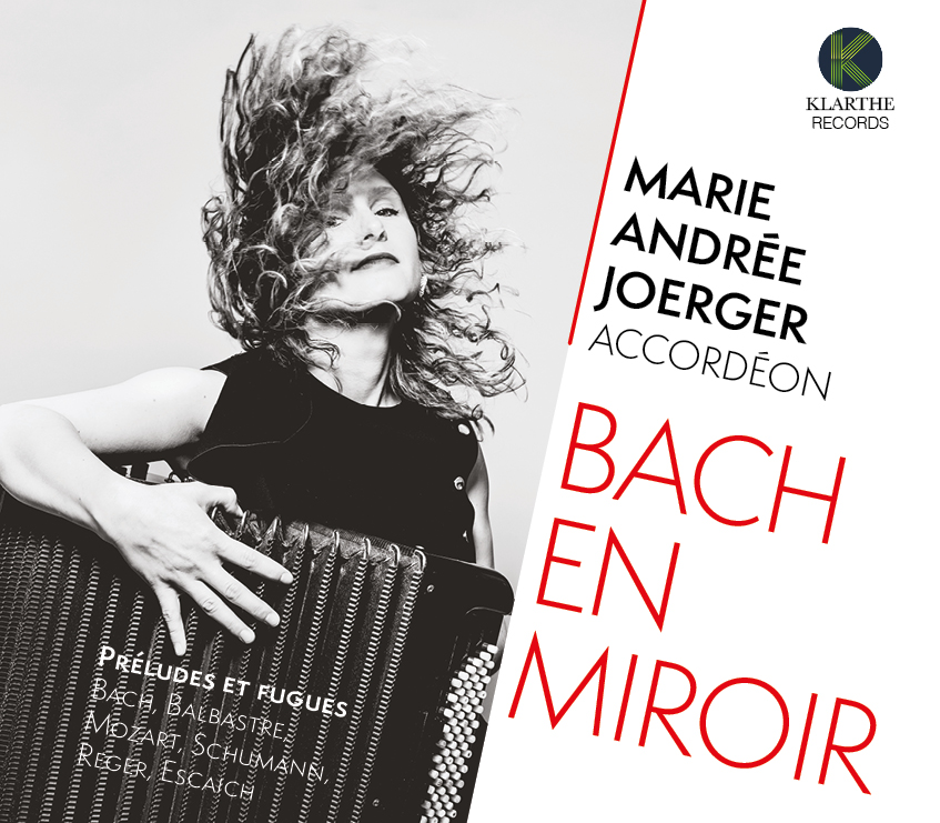Pochette du CD de l'accordéoniste Marie-Andrée Joerger "Bach en miroir"