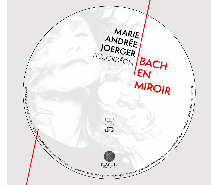 Pochette du CD de l'accordéoniste Marie-Andrée Joerger "Bach en miroir"