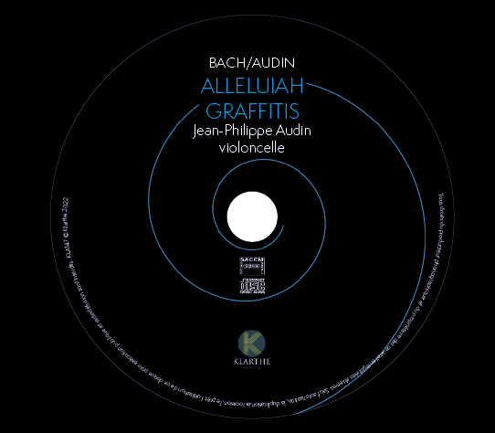 Intérieur de la pochette du CD du violoncelliste Jean-Philippe Audin "Alleluiah Graffitis"
