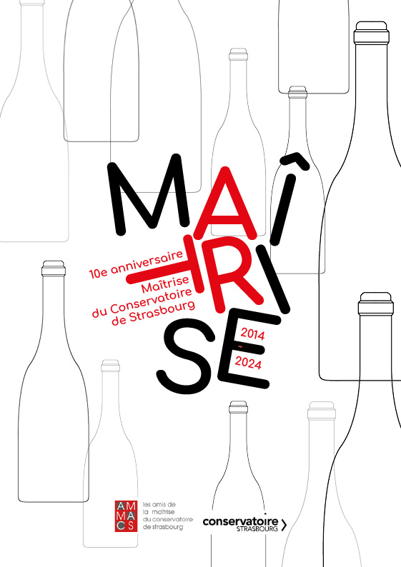Recto du flyer de promotion de la cuvée spéciale des 10 ans de la Maîtrise du Conservatoire de Strasbourg.