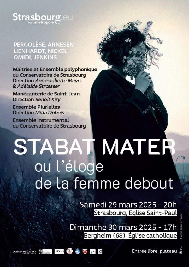 Affiche des concerts de la Maîtrise du Conservatoire de Strasbourg Stabat Mater ou l'éloge de la femme debout