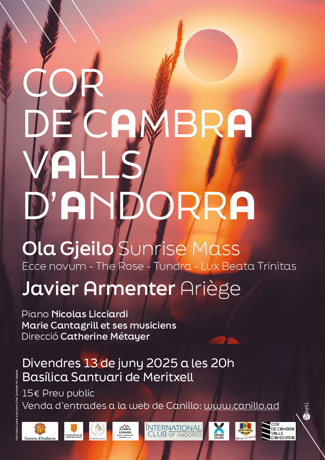 Affiche de concert pour le Cor de Cambra valls d'Andorra