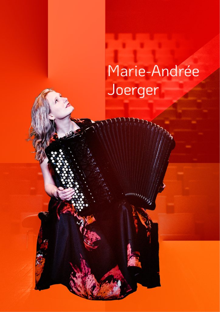 Première page du dossier de presse de l'accordéoniste Marie-Andrée Joerger
